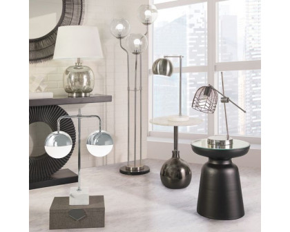 Sagebrook - Metal Round Task Table Lamp in Silver