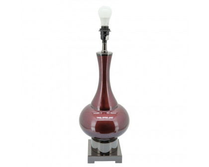 Sagebrook™ Glass Genie Bottle Table Lamp - Burgundy