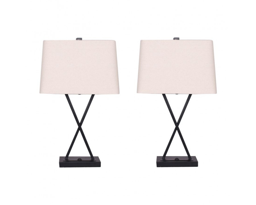 Sagebrook Metal Bar Accent Table Lamps (Set Of 2) - Black