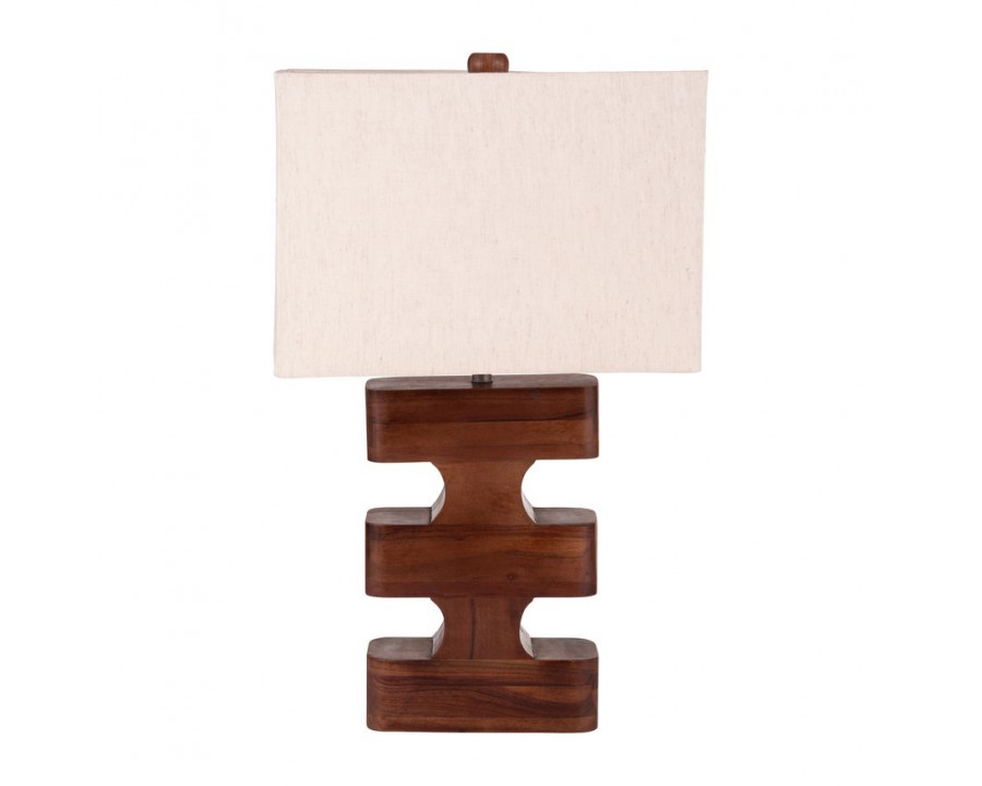 Sagebrook - Wood Geometric Lamp in Brown