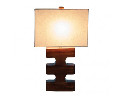 Sagebrook™ Wood Geometric Lamp - Brown