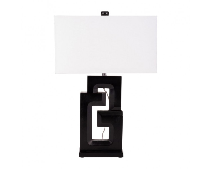 Sagebrook - Wood Geometric Lamp in Black