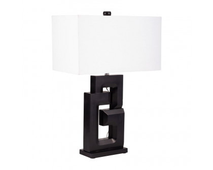 Sagebrook™ Wood Geometric Lamp - Black