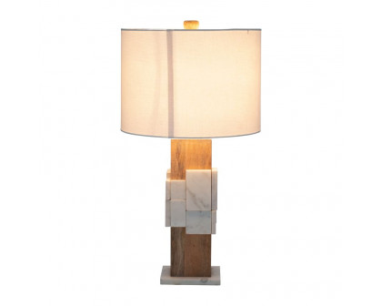 Sagebrook Marble Table Lamp - White