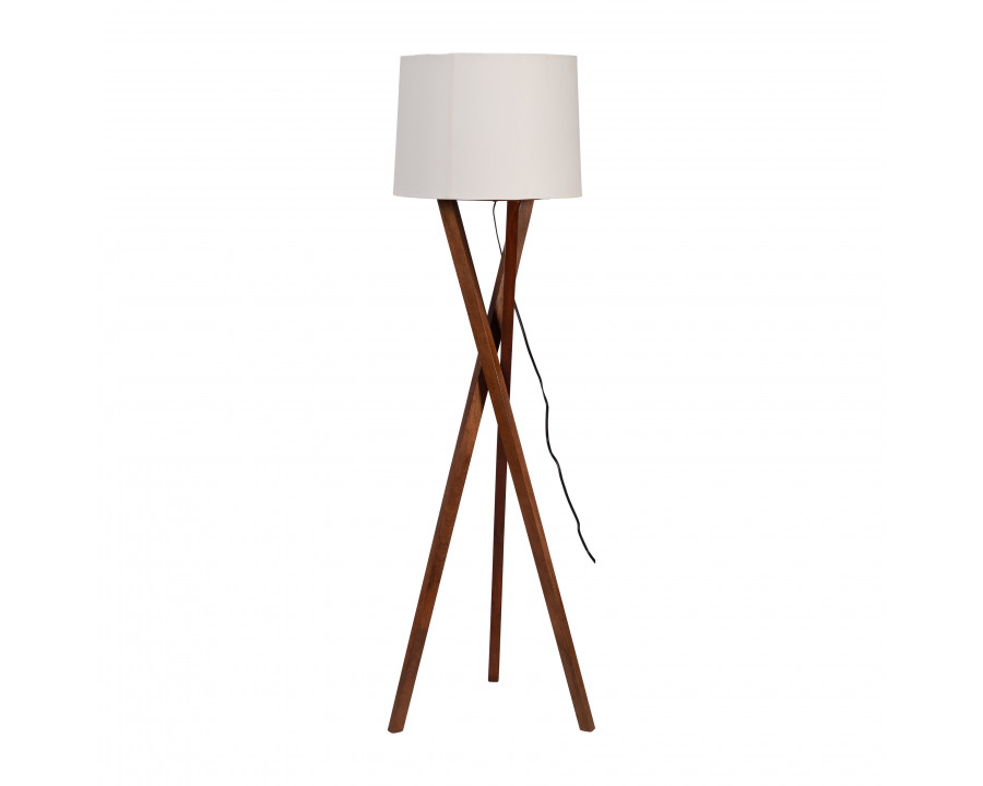 Sagebrook - 55" Wood Cylindrical Floor Lamp in Multi-Color