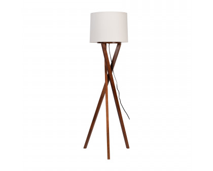 Sagebrook - 55" Wood Cylindrical Floor Lamp in Multi-Color