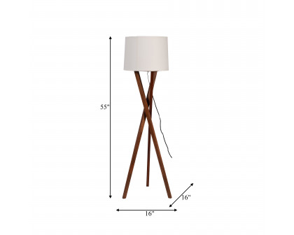 Sagebrook - 55" Wood Cylindrical Floor Lamp in Multi-Color