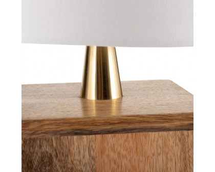 Sagebrook™ Wood Cylindrical Table Lamp - Gold/Natural