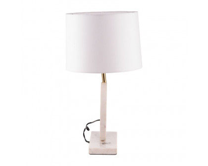 Sagebrook Marble Round Table Lamp - White/Off-White