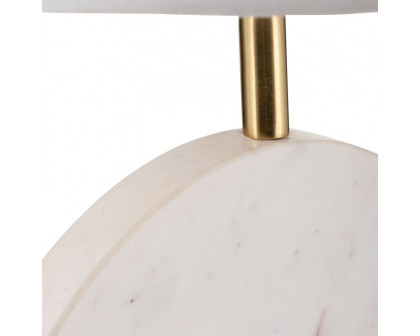 Sagebrook Marble Round Table Lamp - White/Off-White