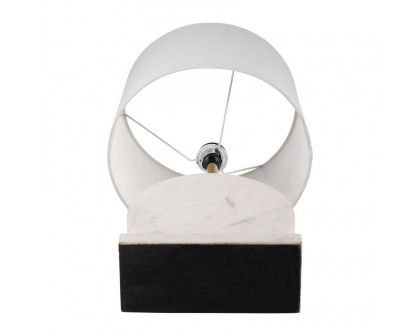 Sagebrook Marble Round Table Lamp - White/Off-White