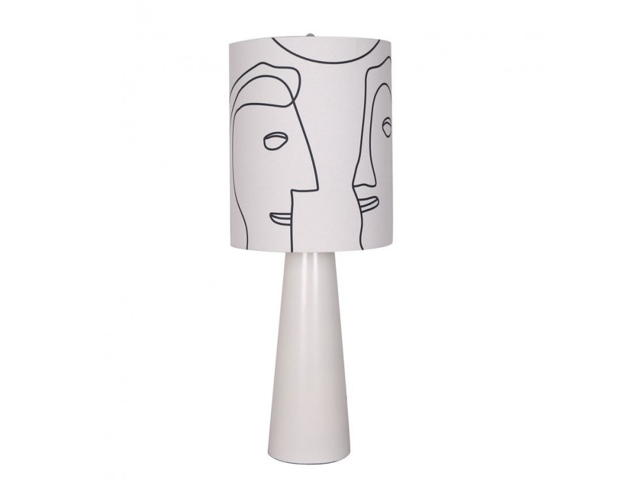 Sagebrook Resin Modern Pillar Table Lamp - White