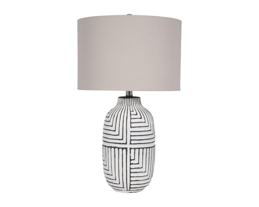 Sagebrook Ceramic Tribal Textured Table Lamp - White