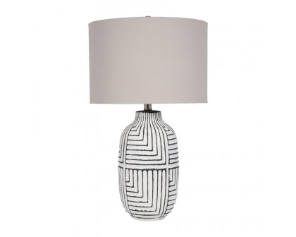 Sagebrook Ceramic Tribal Textured Table Lamp - White