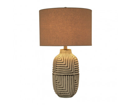 Sagebrook Ceramic Tribal Textured Table Lamp - White