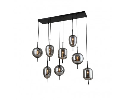 Sagebrook Metal Pendant Lamp With 8 Light - Smoke Glass