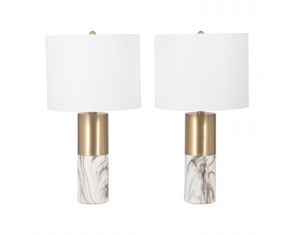 Sagebrook 24" Metal Table Lamp (Set Of 2) - White