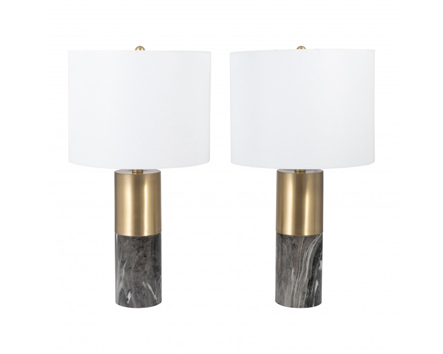 Sagebrook 25" Metal Table Lamp (Set Of 2) - Black