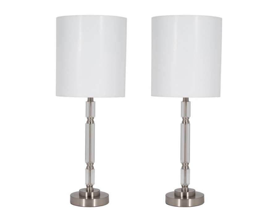 Sagebrook - Crystal Table Lamps (Set Of 2) in Silver