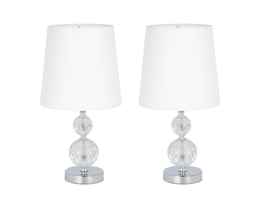 Sagebrook Crystal Faceted Table Lamps (Set Of 2) - Silver