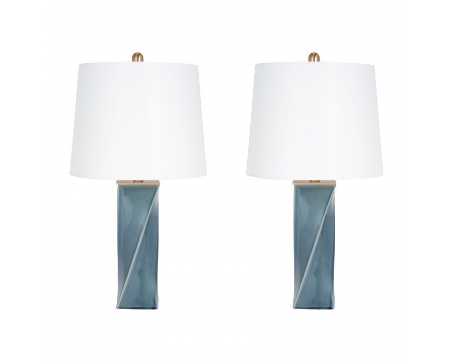 Sagebrook 26" Ceramic Table Lamp (Set Of 2) - Soft Blue