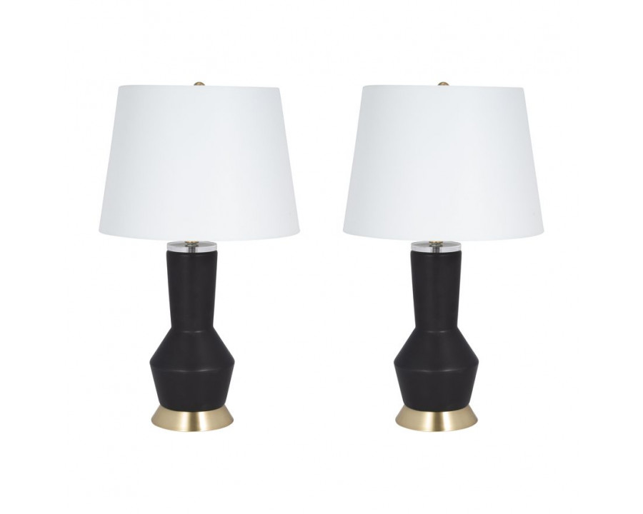 Sagebrook Metal/Crystal Table Lamps (Set Of 2) - Black/Gold