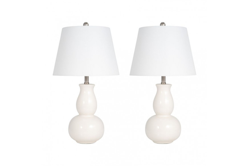 Sagebrook™ Ceramic Gourd Table Lamps (Set Of 2) - White