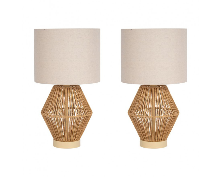 Sagebrook Rattan Table Lamps (Set Of 2) - Natural