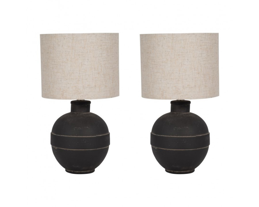 Sagebrook - Ceramic Table Lamps (Set Of 2) in Dark Gray