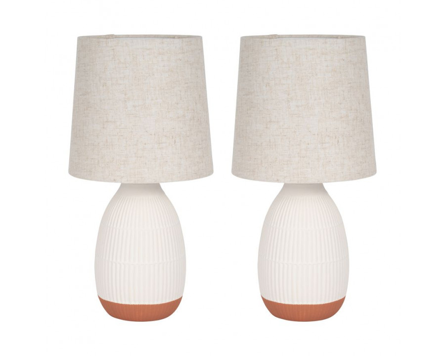 Sagebrook - Ceramic Table Lamps (Set Of 2) in White/Terracotta