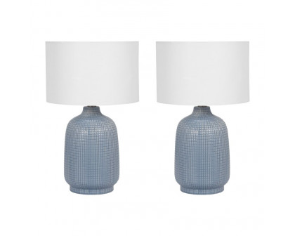 Sagebrook - Glass Chevron Table Lamp