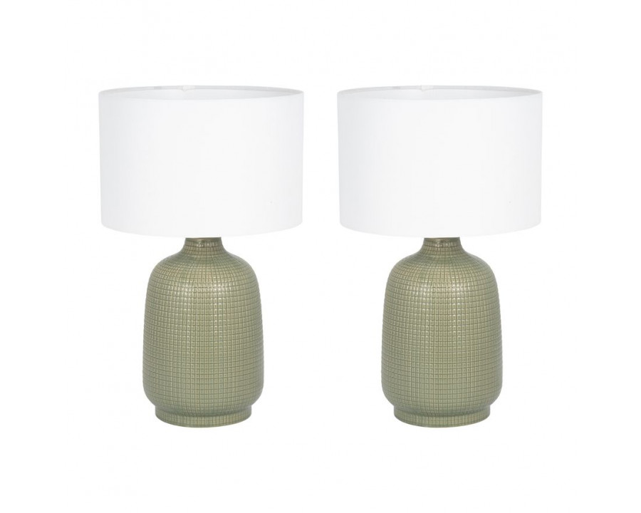 Sagebrook Ceramic Table Lamps (Set Of 2) - Dark Sage