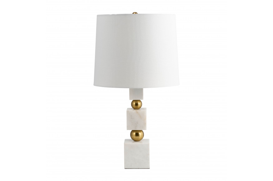 Sagebrook™ 24" Marble Cubes & Orbs Table Lamp - White/Gold