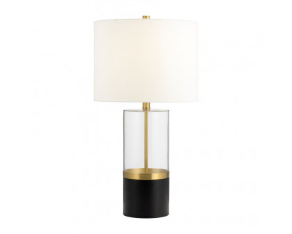 Sagebrook™ Glass Cylinder Table Lamp - Black/White