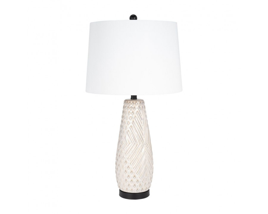 Sagebrook - Ceramic Textured Table Lamp in Ivory