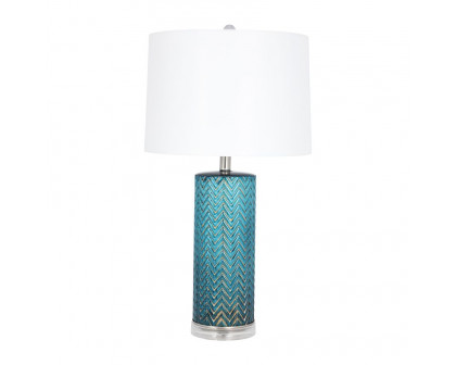 Sagebrook™ Glass Chevron Table Lamp - Blue