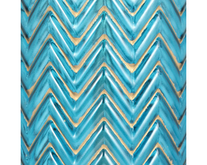 Sagebrook™ Glass Chevron Table Lamp - Blue