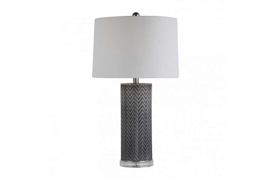 Sagebrook™ Glass Chevron Table Lamp - Gray/White