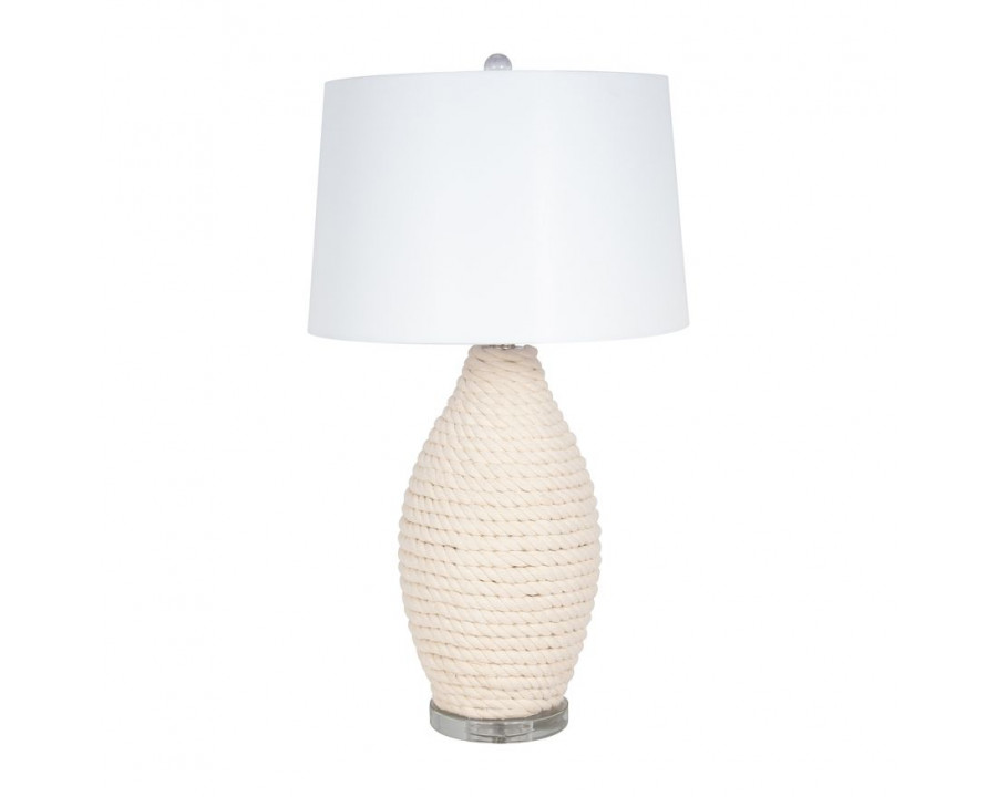 Sagebrook Rattan Table Lamp - White