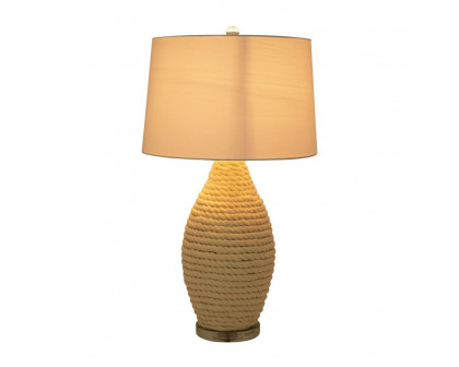 Sagebrook Rattan Table Lamp - White