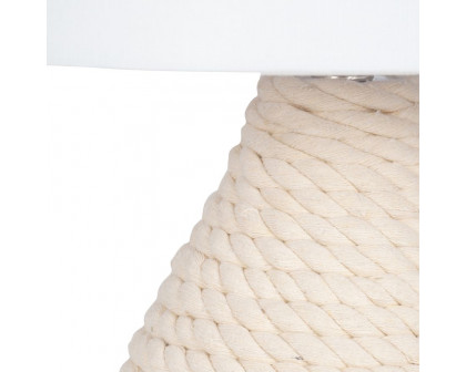 Sagebrook Rattan Table Lamp - White