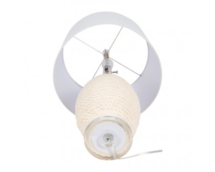 Sagebrook Rattan Table Lamp - White