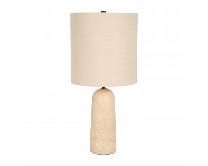 Sagebrook 25" Travertine Pillar Table Lamp