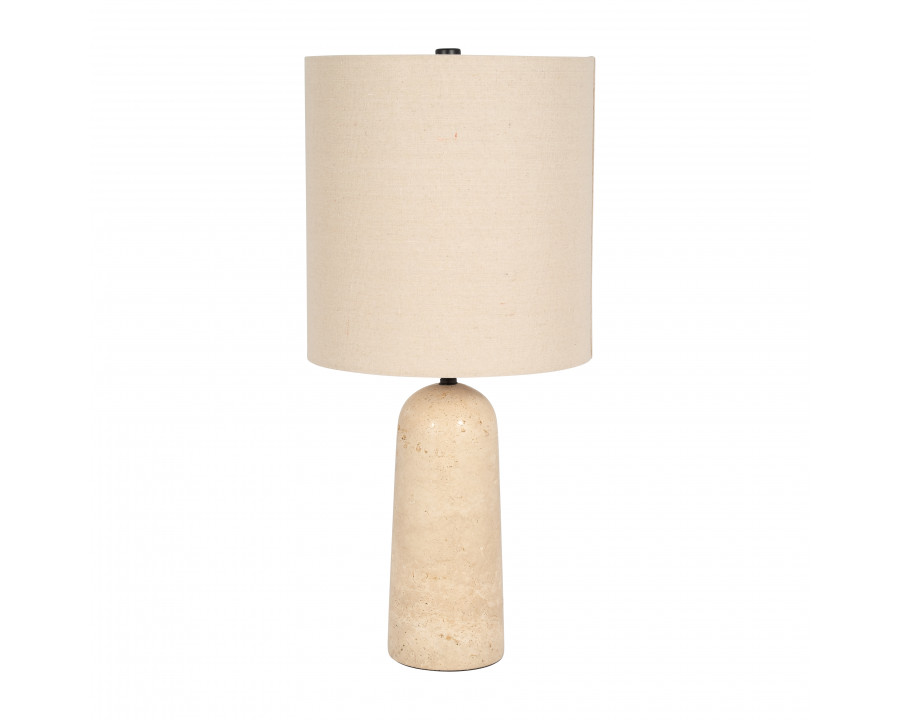 Sagebrook 25" Travertine Cylinder Table Lamp - Natural