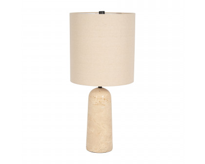 Sagebrook™ 25" Travertine Cylinder Table Lamp - Natural