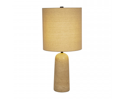 Sagebrook™ 25" Travertine Cylinder Table Lamp - Natural