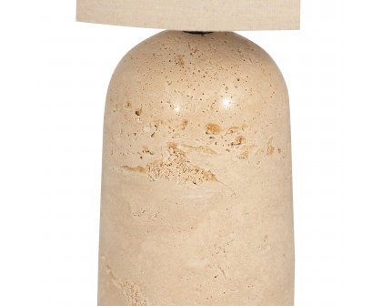 Sagebrook™ 25" Travertine Cylinder Table Lamp - Natural