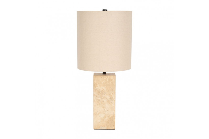 Sagebrook™ 25" Travertine Pillar Table Lamp - Natural