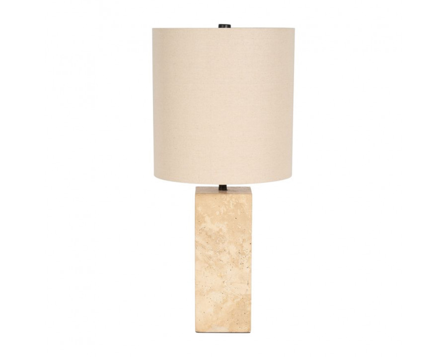 Sagebrook 25" Travertine Pillar Table Lamp