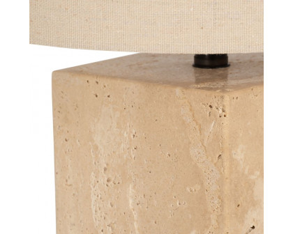 Sagebrook™ 25" Travertine Pillar Table Lamp - Natural